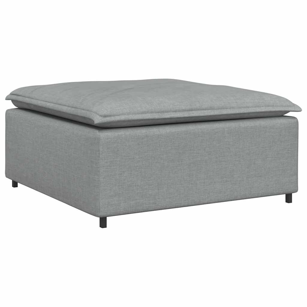 vidaXL Modulares Sofa mit Fußhocker Kissen Stoff Hellgrau