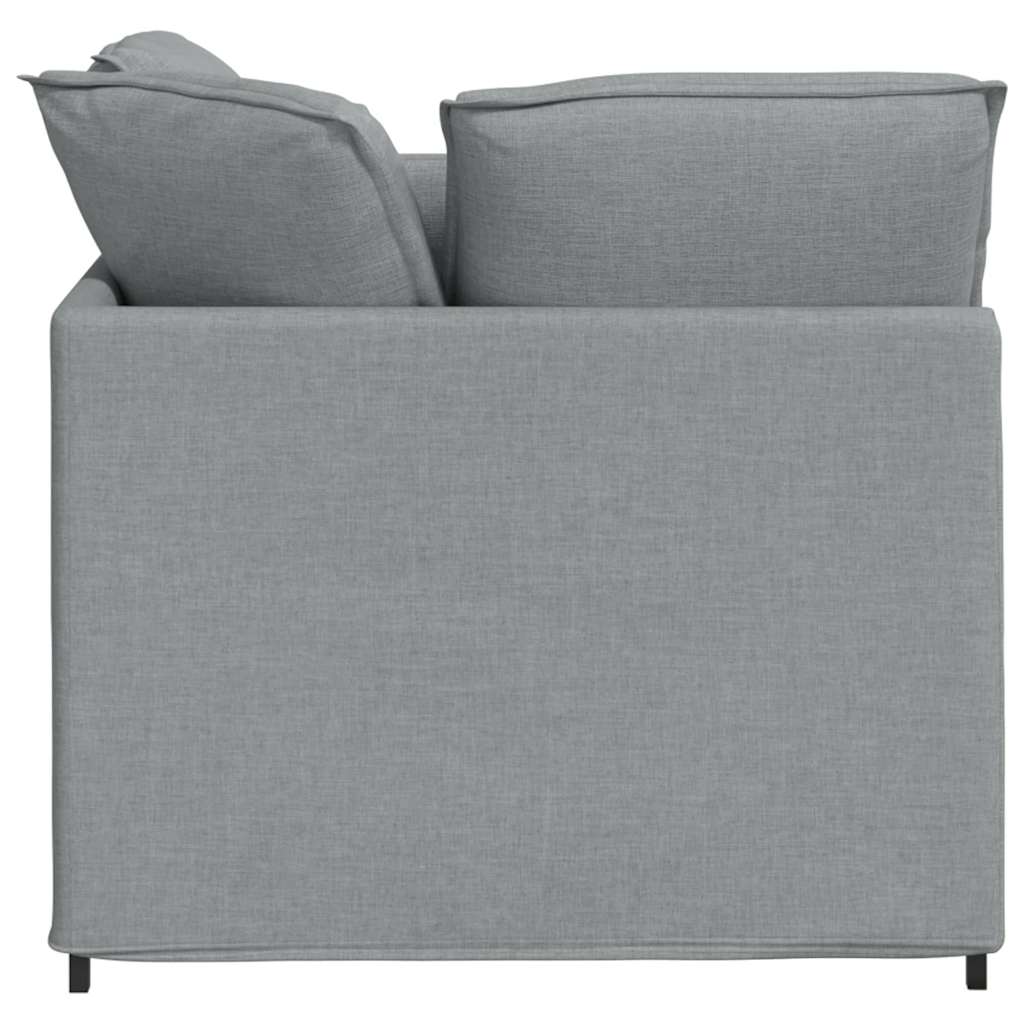 vidaXL Modulares Sofa mit Fußhocker Kissen Stoff Hellgrau
