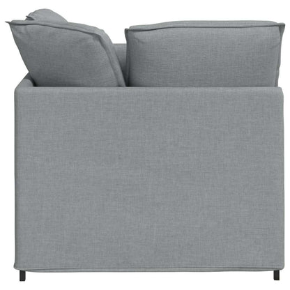 vidaXL Modulares Sofa mit Fußhocker Kissen Stoff Hellgrau