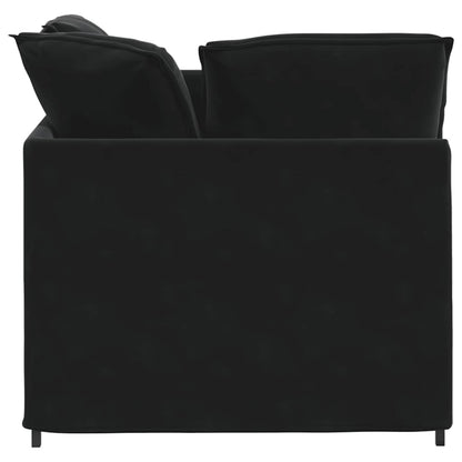 vidaXL Modulares Sofa mit Fußhocker Kissen Samt Schwarz