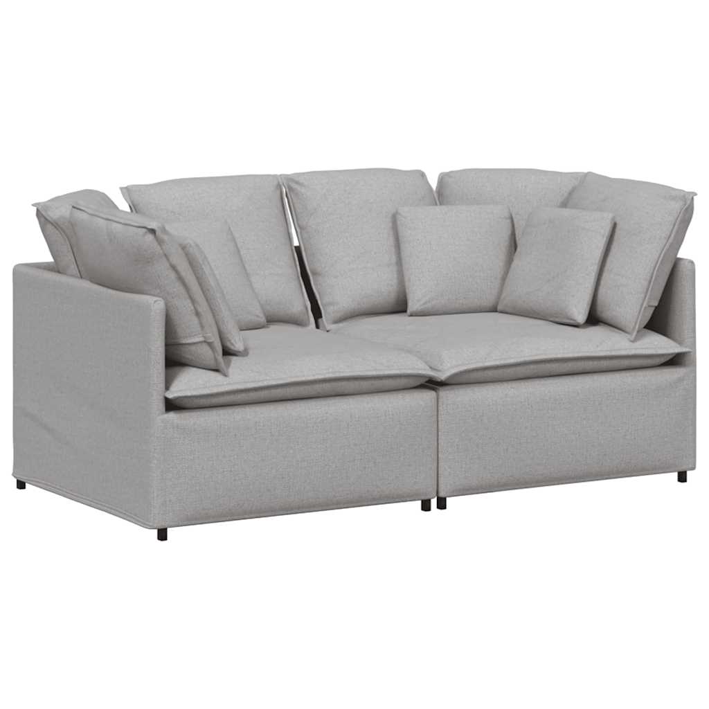 Modulares Sofa mit Kissen Stoff Wolkengrau