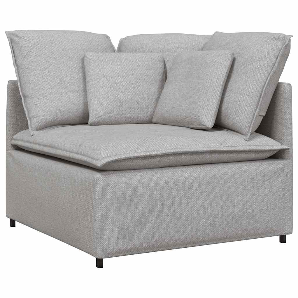 Modulares Sofa mit Kissen Stoff Wolkengrau