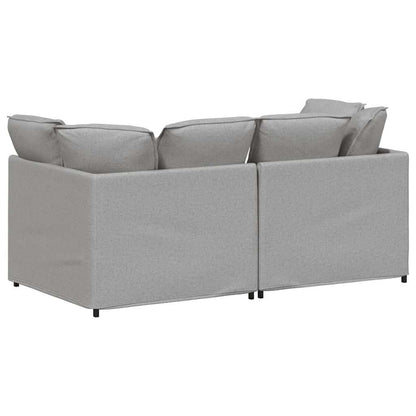 Modulares Sofa mit Kissen Stoff Wolkengrau