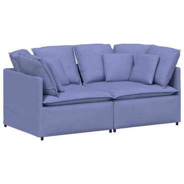 vidaXL Canapé modulable avec coussins Tissu Bleu jean