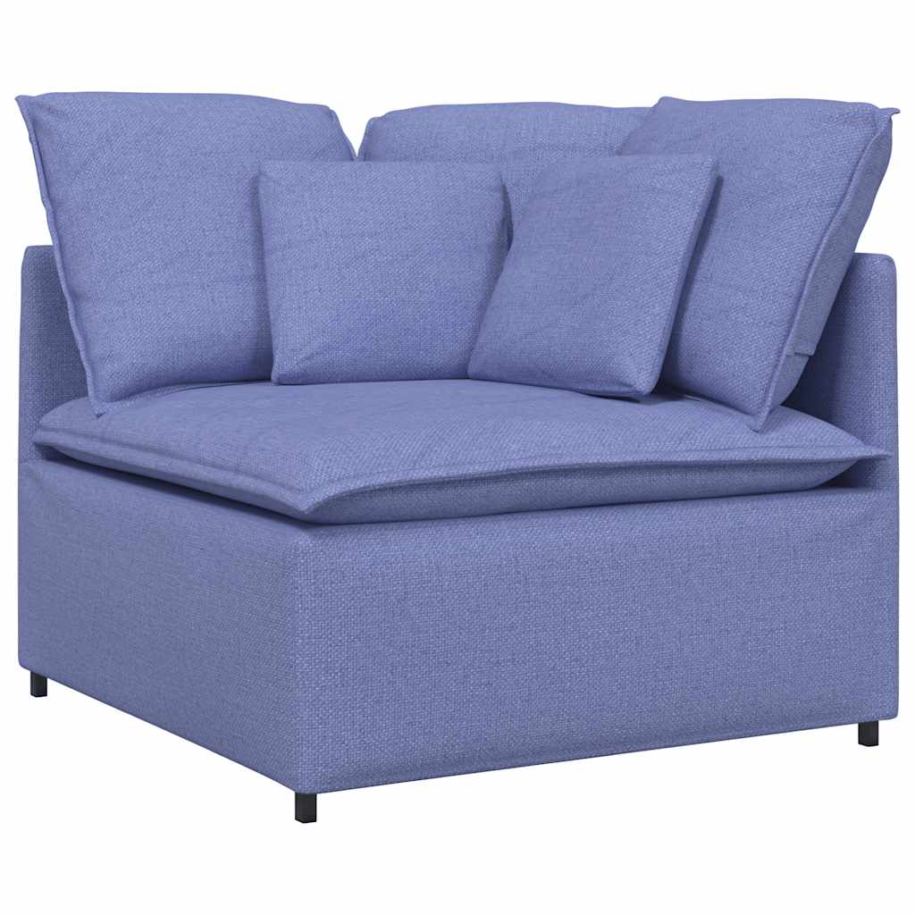 vidaXL Canapé modulable avec coussins Tissu Bleu jean