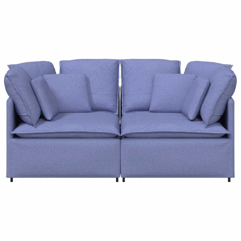 vidaXL Canapé modulable avec coussins Tissu Bleu jean