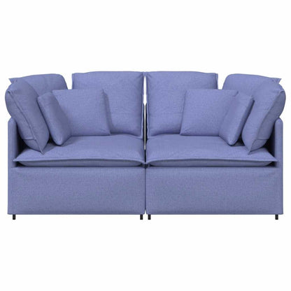 vidaXL Canapé modulable avec coussins Tissu Bleu jean