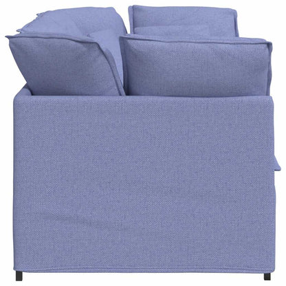 vidaXL Canapé modulable avec coussins Tissu Bleu jean