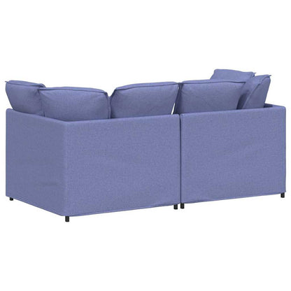 vidaXL Canapé modulable avec coussins Tissu Bleu jean