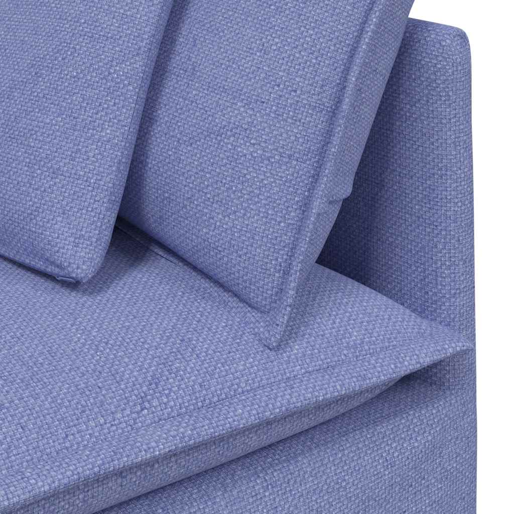 vidaXL Canapé modulable avec coussins Tissu Bleu jean