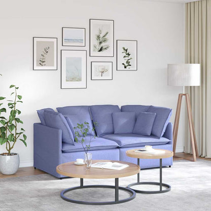 vidaXL Canapé modulable avec coussins Tissu Bleu jean