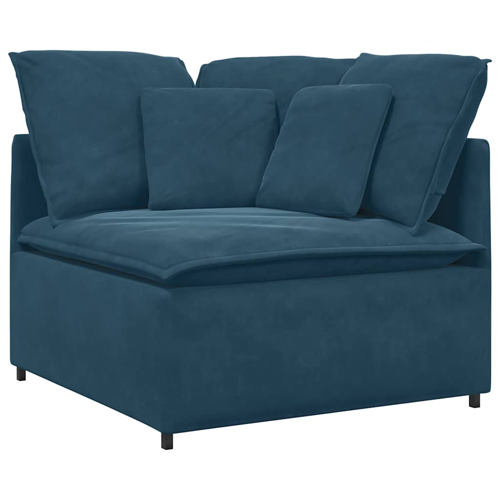 vidaXL Modulares Sofa mit Kissen Samt Blau