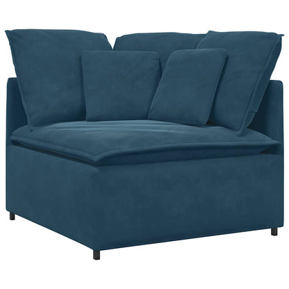 vidaXL Modulares Sofa mit Kissen Samt Blau