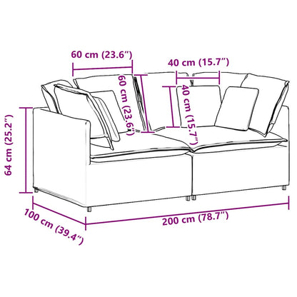 vidaXL Modulares Sofa mit Kissen Samt Blau