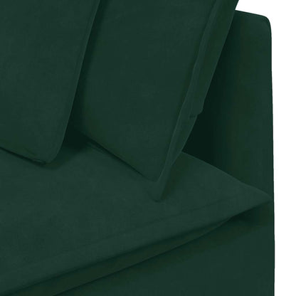 vidaXL Canapé modulaire avec coussins Velours Vert foncé