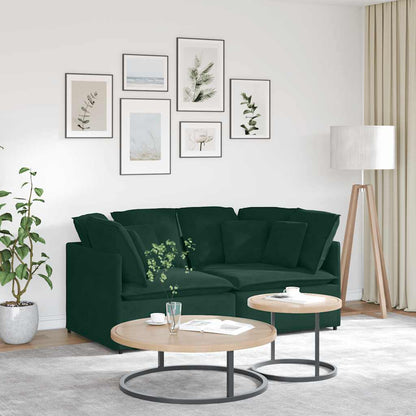 vidaXL Canapé modulaire avec coussins Velours Vert foncé