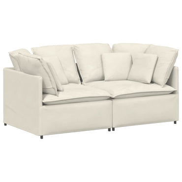 vidaXL Modulares Sofa mit Kissen Samt Cream