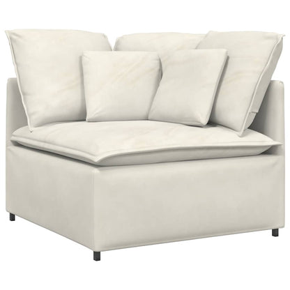 vidaXL Modulares Sofa mit Kissen Samt Cream