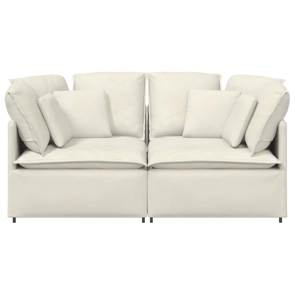 vidaXL Modulares Sofa mit Kissen Samt Cream