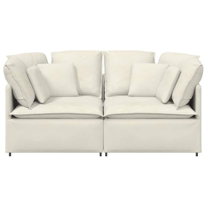vidaXL Modulares Sofa mit Kissen Samt Cream