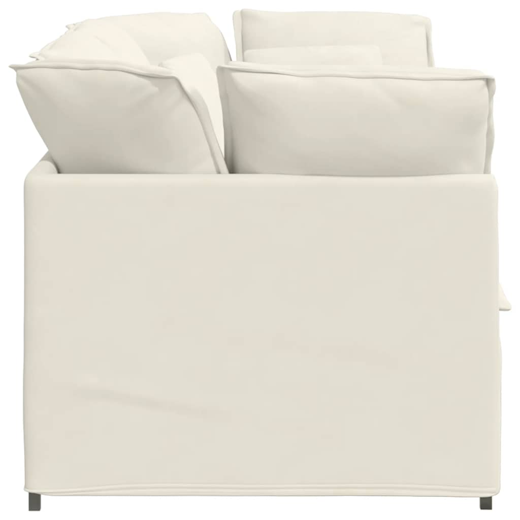 vidaXL Modulares Sofa mit Kissen Samt Cream