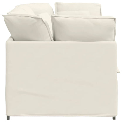 vidaXL Modulares Sofa mit Kissen Samt Cream