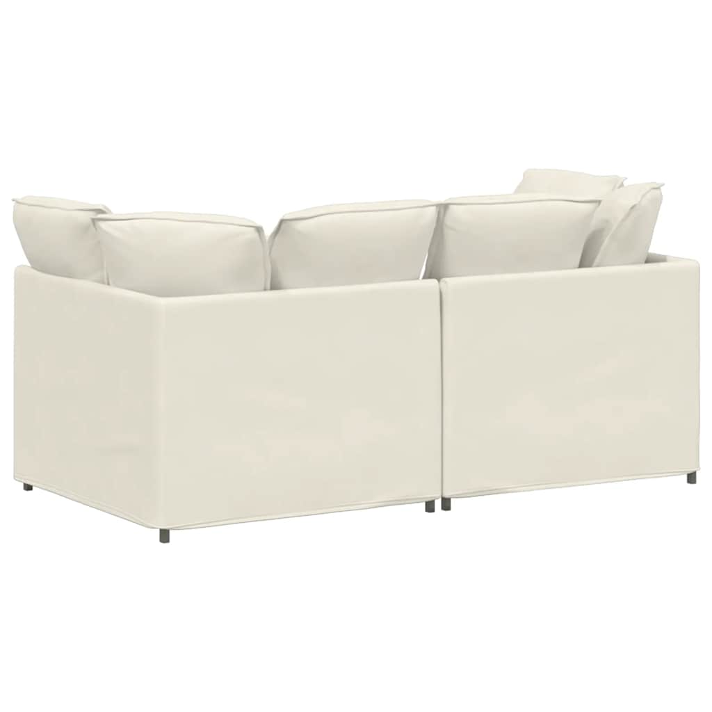 vidaXL Modulares Sofa mit Kissen Samt Cream