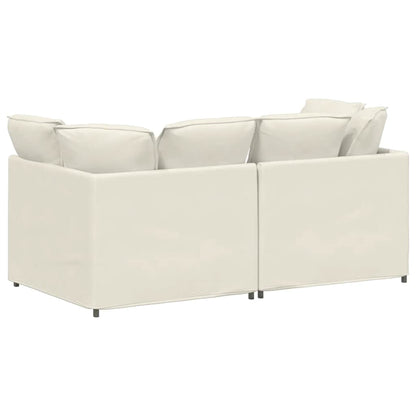 vidaXL Modulares Sofa mit Kissen Samt Cream