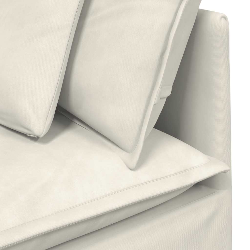 vidaXL Modulares Sofa mit Kissen Samt Cream