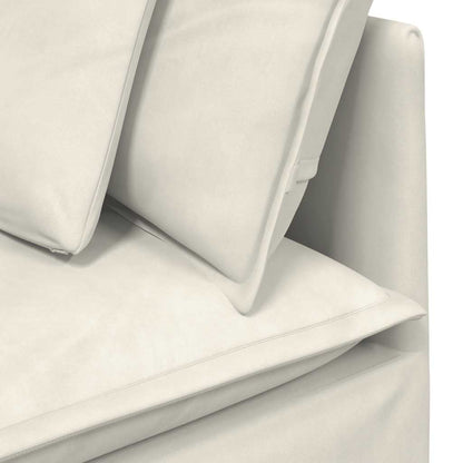 vidaXL Modulares Sofa mit Kissen Samt Cream