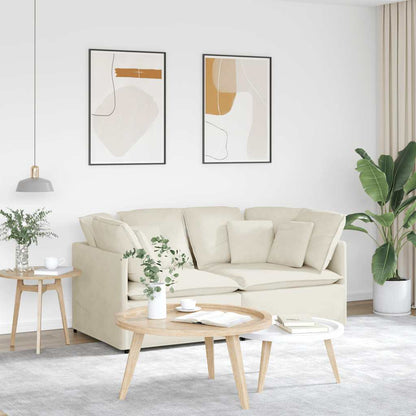 vidaXL Modulares Sofa mit Kissen Samt Cream