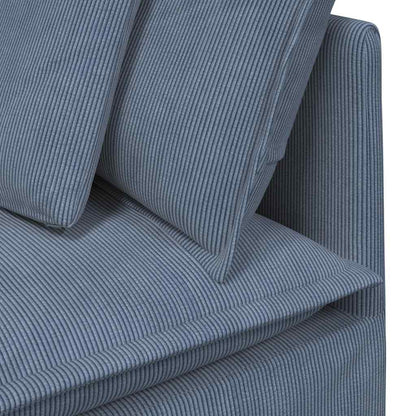 vidaXL Canapé modulable avec coussins en velours côtelé bleu