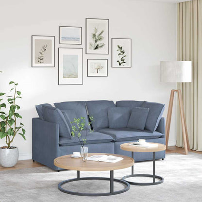 vidaXL Canapé modulable avec coussins en velours côtelé bleu