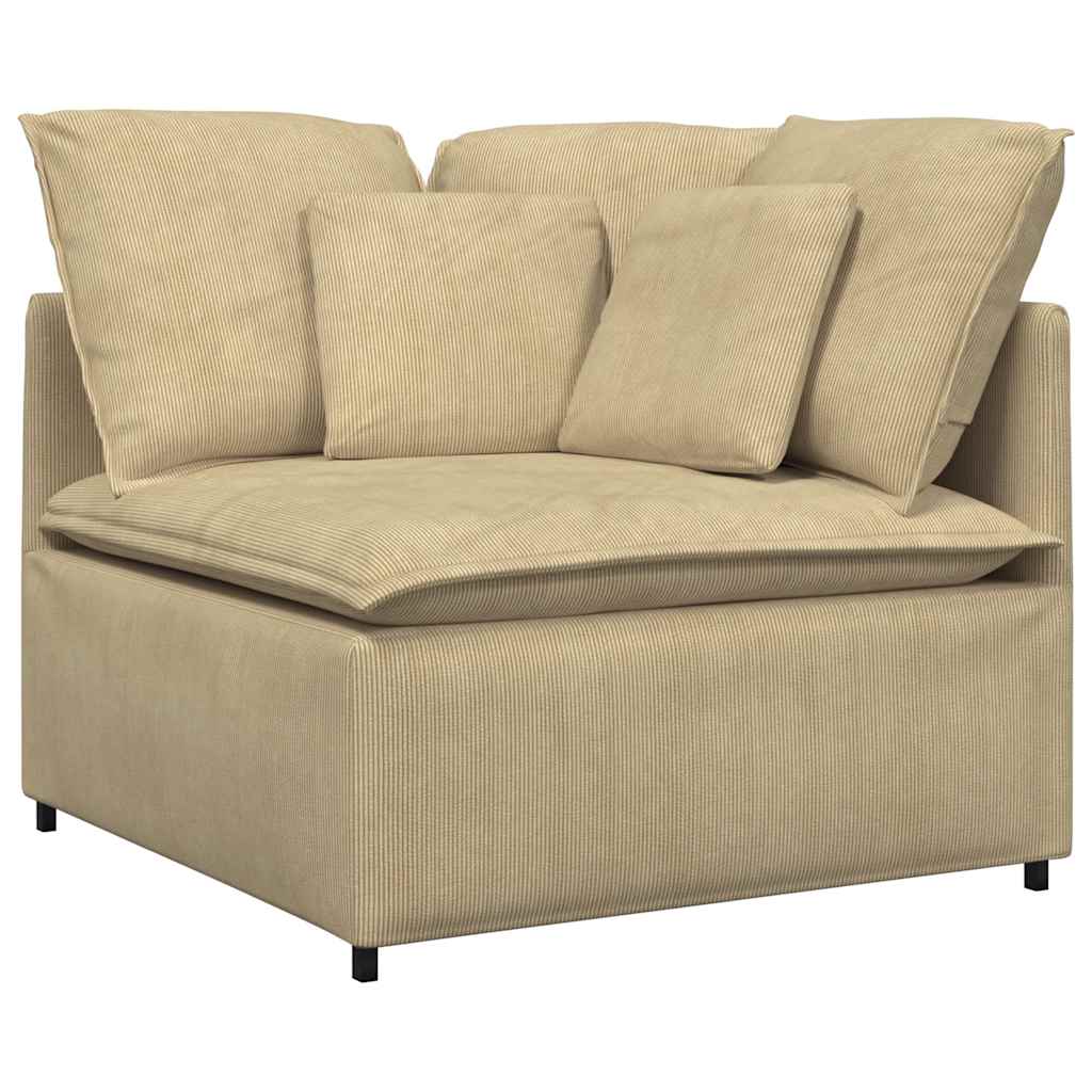 vidaXL Modulares Sofa mit Kissen Cordstoff Graugrün