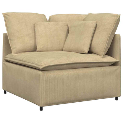 vidaXL Modulares Sofa mit Kissen Cordstoff Graugrün