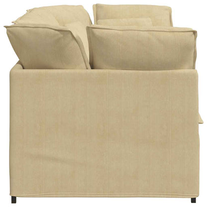 vidaXL Modulares Sofa mit Kissen Cordstoff Graugrün
