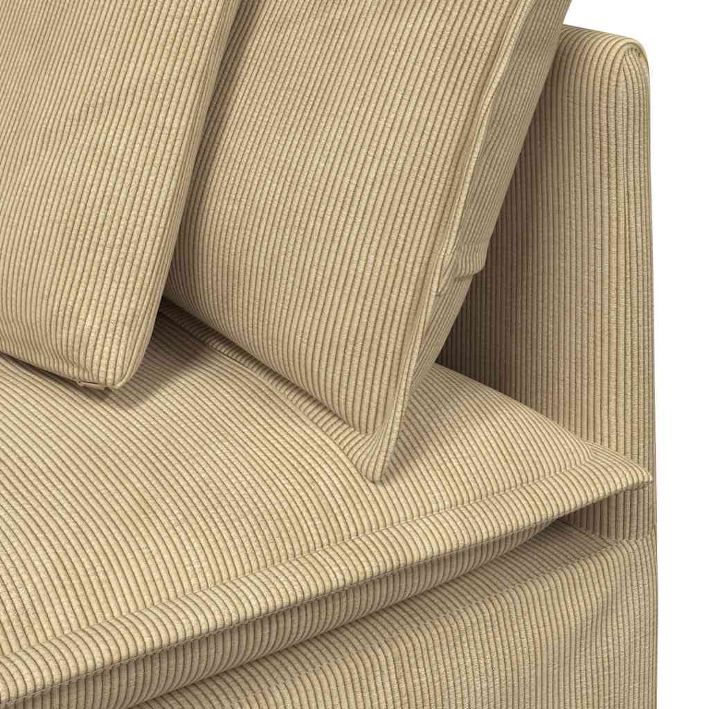 vidaXL Modulares Sofa mit Kissen Cordstoff Graugrün