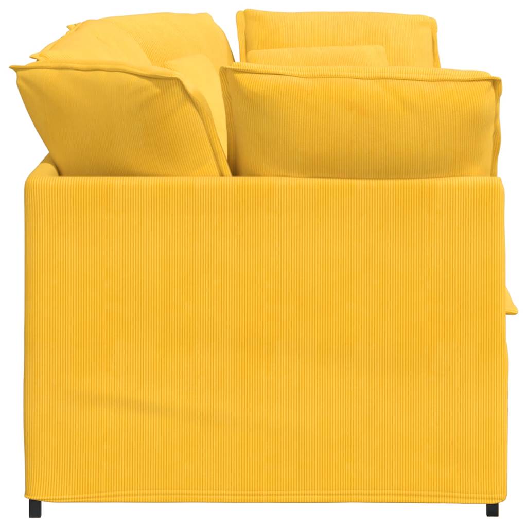 vidaXL Modulares Sofa mit Kissen Cordstoff Hellgelb