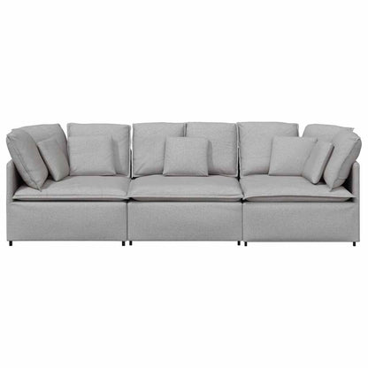 Modulares Sofa mit Kissen Stoff Wolkengrau