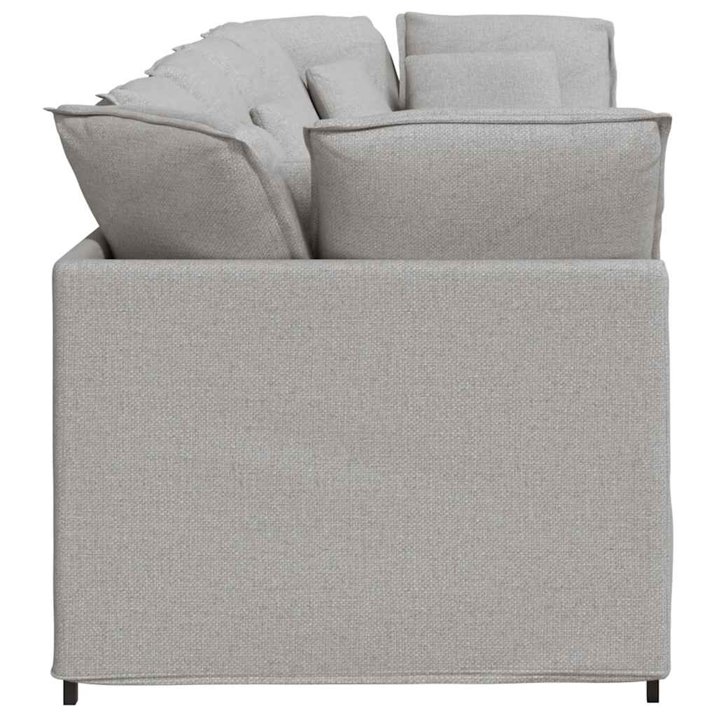 Modulares Sofa mit Kissen Stoff Wolkengrau