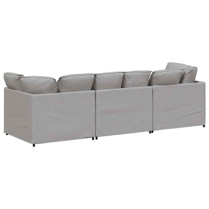 Modulares Sofa mit Kissen Stoff Wolkengrau
