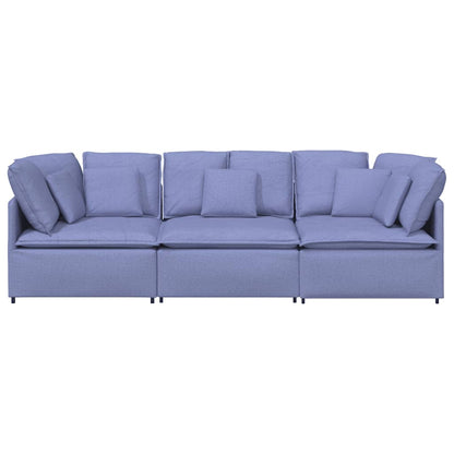 Modulares Sofa mit Kissen Stoff Jeansblau