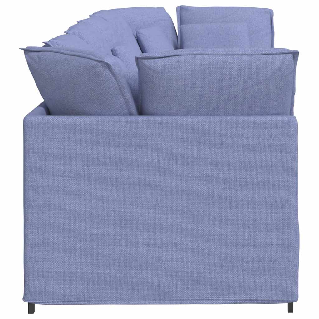 Modulares Sofa mit Kissen Stoff Jeansblau