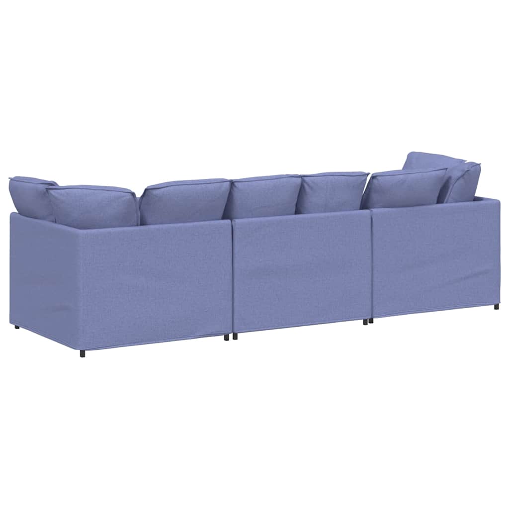 Modulares Sofa mit Kissen Stoff Jeansblau