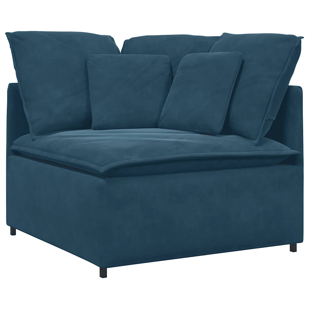 vidaXL Modulares Sofa mit Kissen Samt Blau