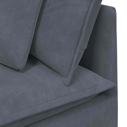 vidaXL Modulares Sofa mit Kissen Samt Dunkelgrau