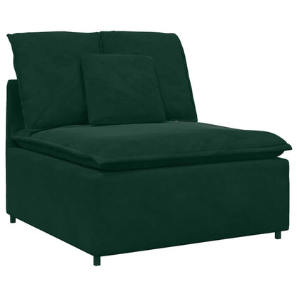 vidaXL Canapé modulaire avec coussins Velours Vert foncé
