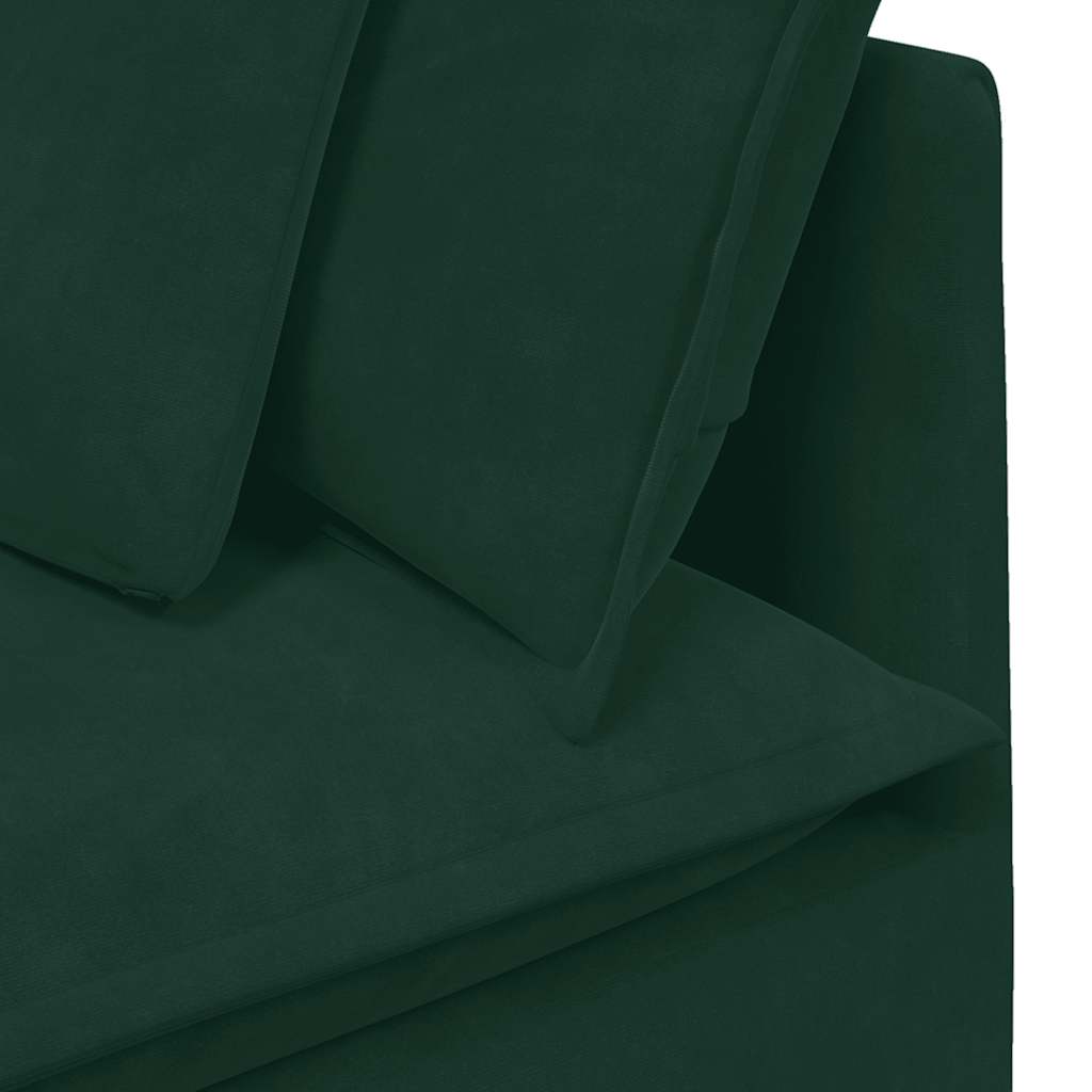 vidaXL Canapé modulaire avec coussins Velours Vert foncé