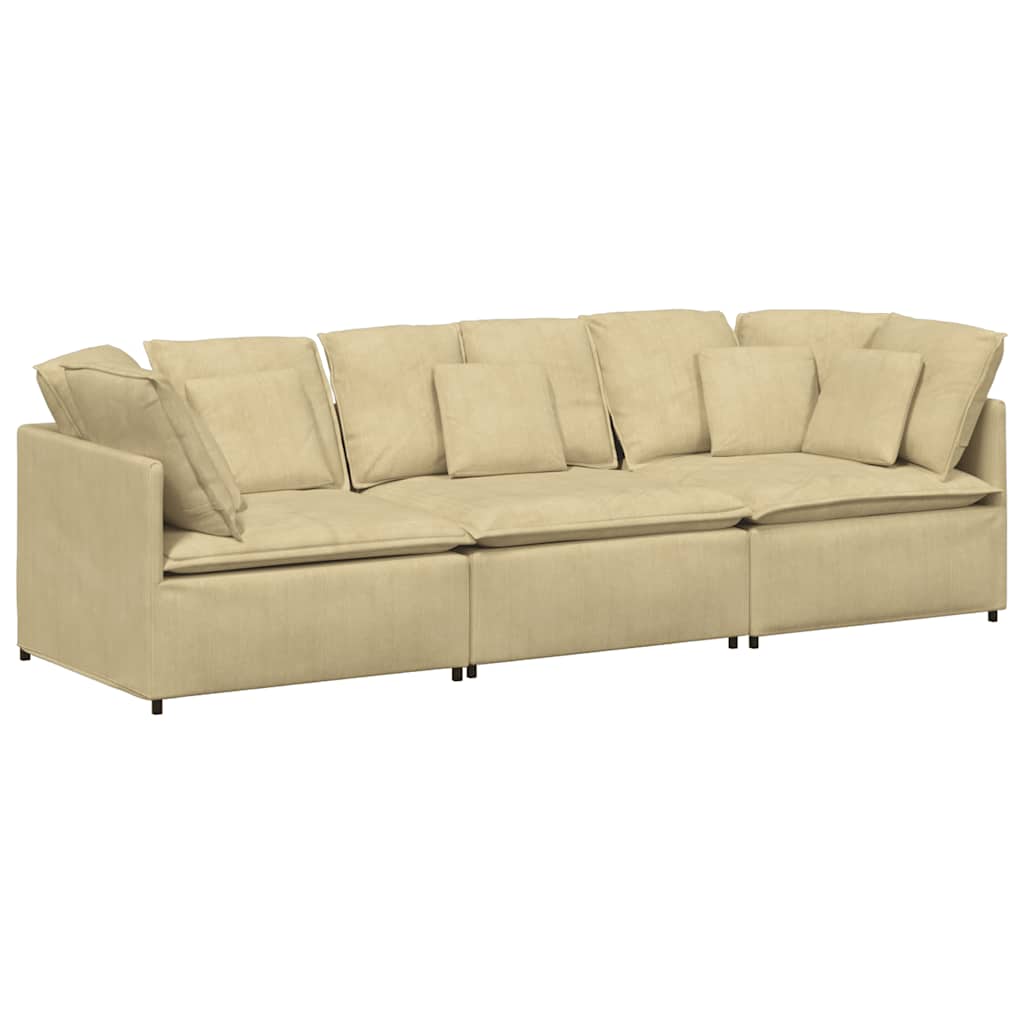 vidaXL Modulares Sofa mit Kissen Cordstoff Graugrün