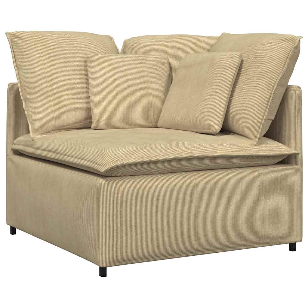 vidaXL Modulares Sofa mit Kissen Cordstoff Graugrün